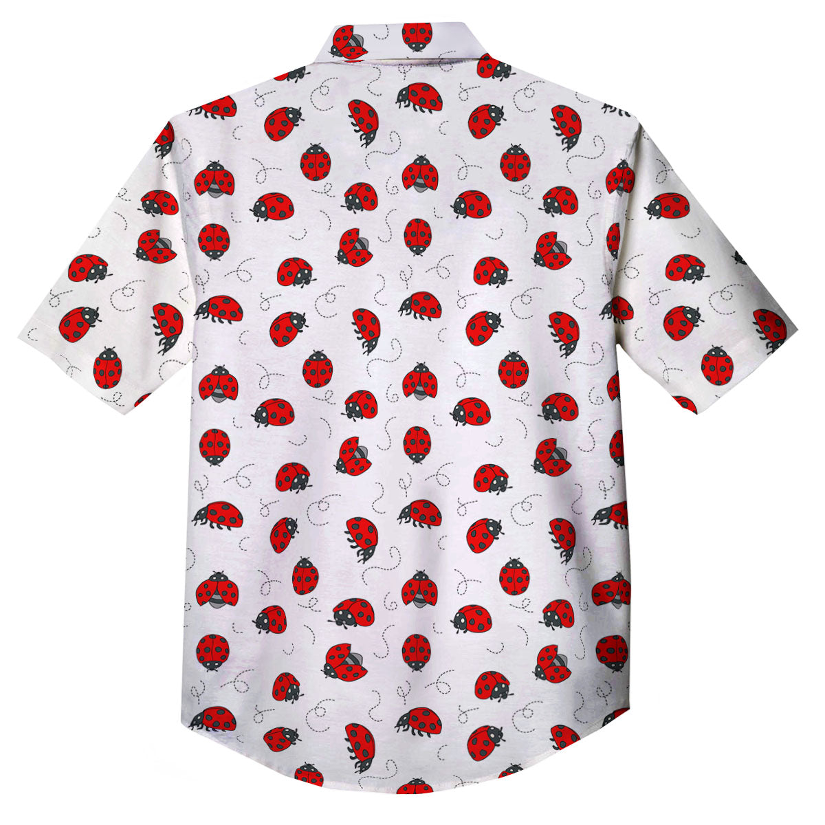 Ladybird Cartoon Print Pattern Button Up Shirt-grizzshop