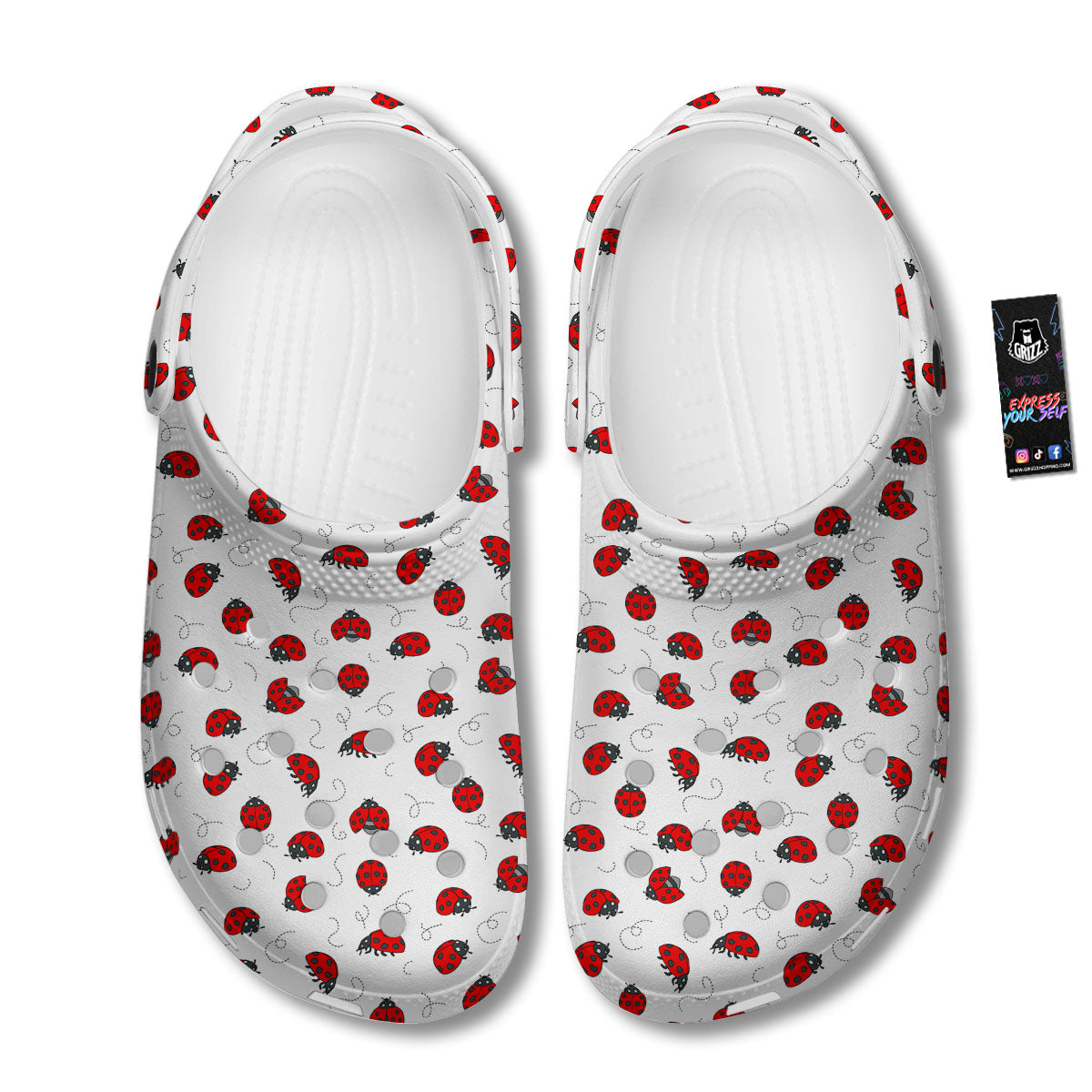 Ladybird Cartoon Print Pattern Clog-grizzshop