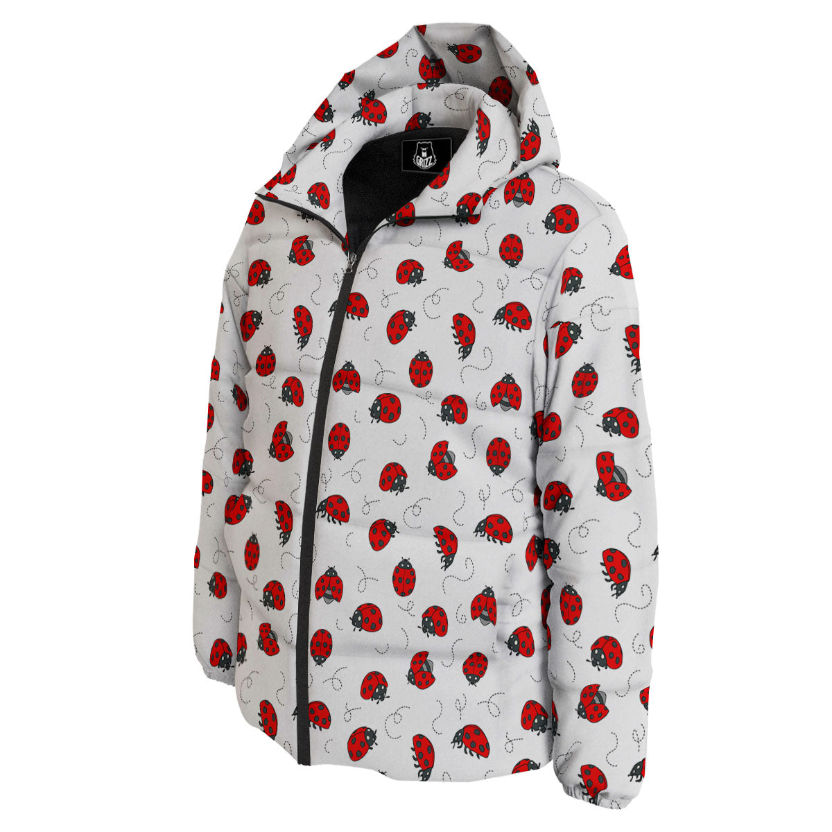 Ladybird Cartoon Print Pattern Down Jacket-grizzshop