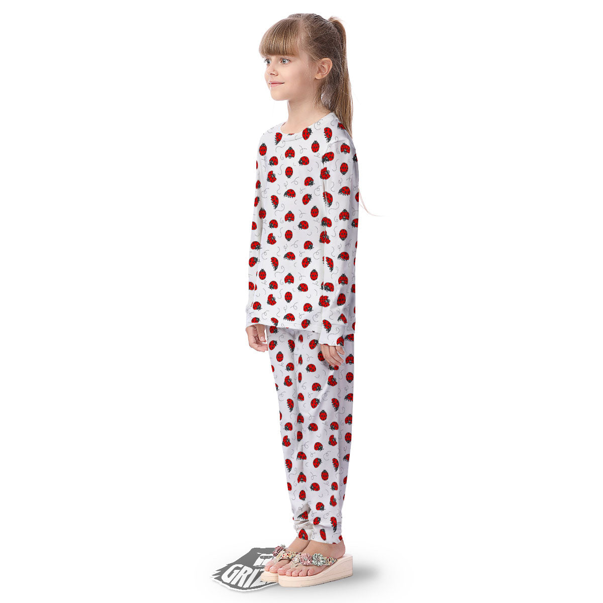 Ladybird Cartoon Print Pattern Kid's Pajamas-grizzshop