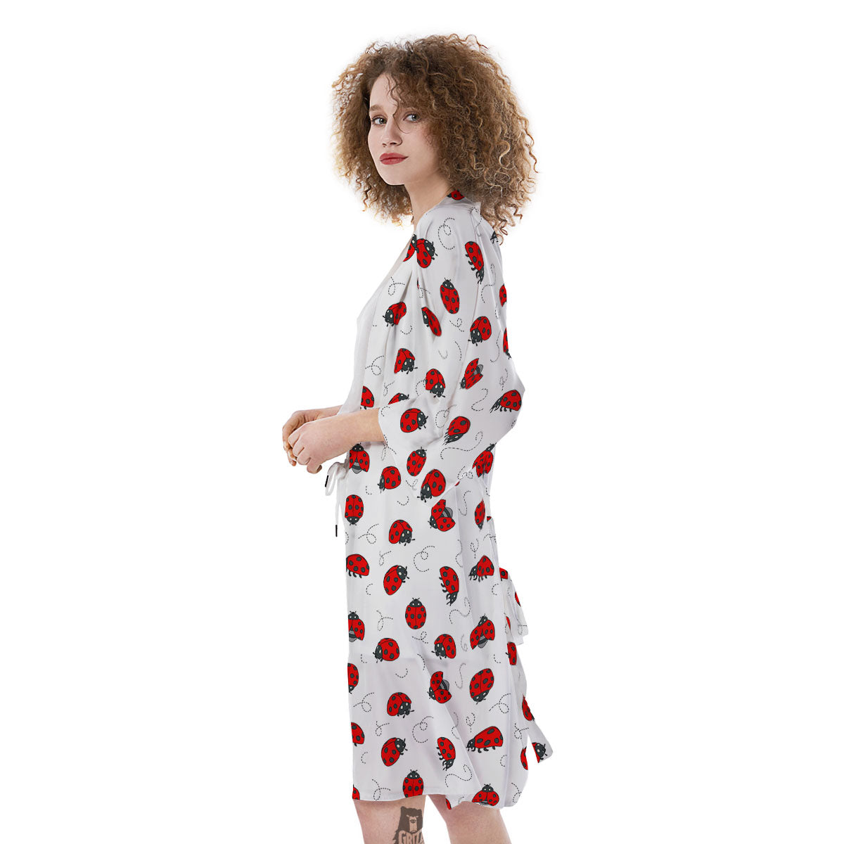 Ladybird Cartoon Print Pattern Kimono-grizzshop