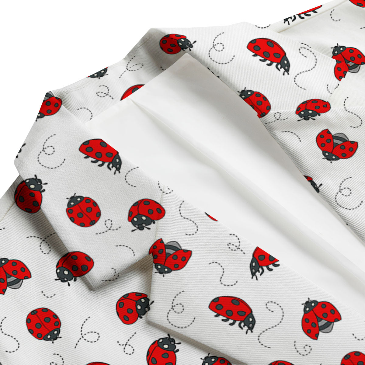 Ladybird Cartoon Print Pattern Men's Blazer-grizzshop