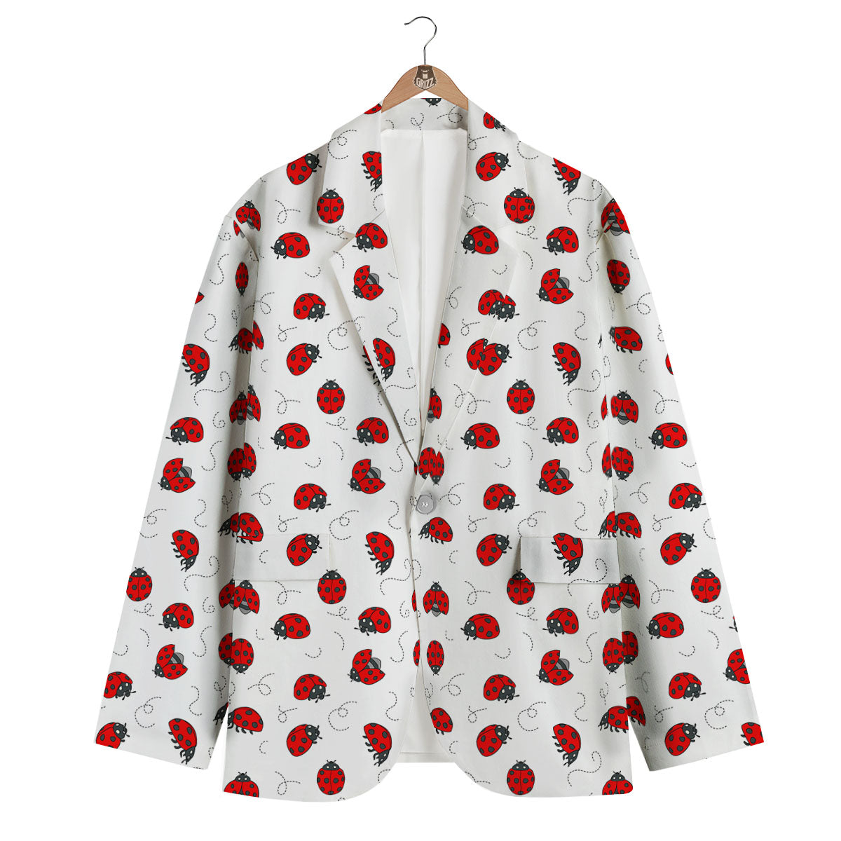 Ladybird Cartoon Print Pattern Men's Blazer-grizzshop