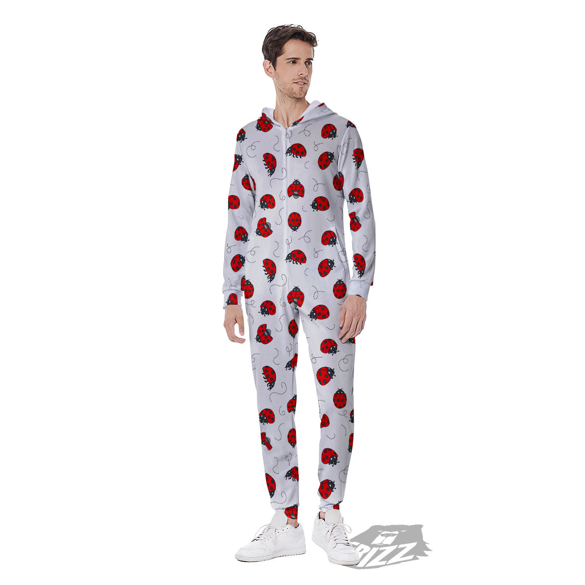 Ladybird Cartoon Print Pattern Men's Jumpsuit-grizzshop