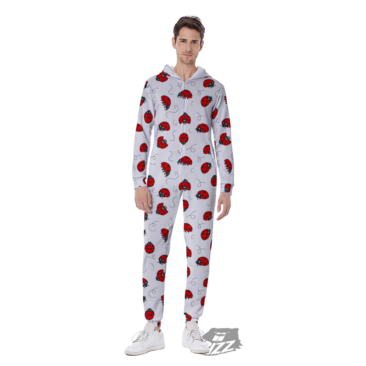 Ladybird Cartoon Print Pattern Men's Jumpsuit-grizzshop