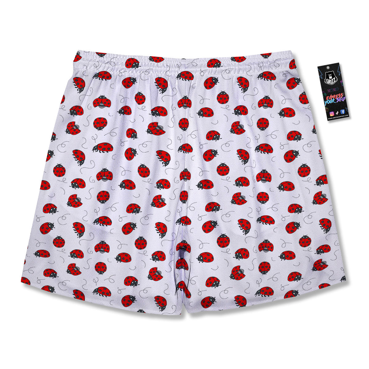 Ladybird Cartoon Print Pattern Men's Running Shorts-grizzshop