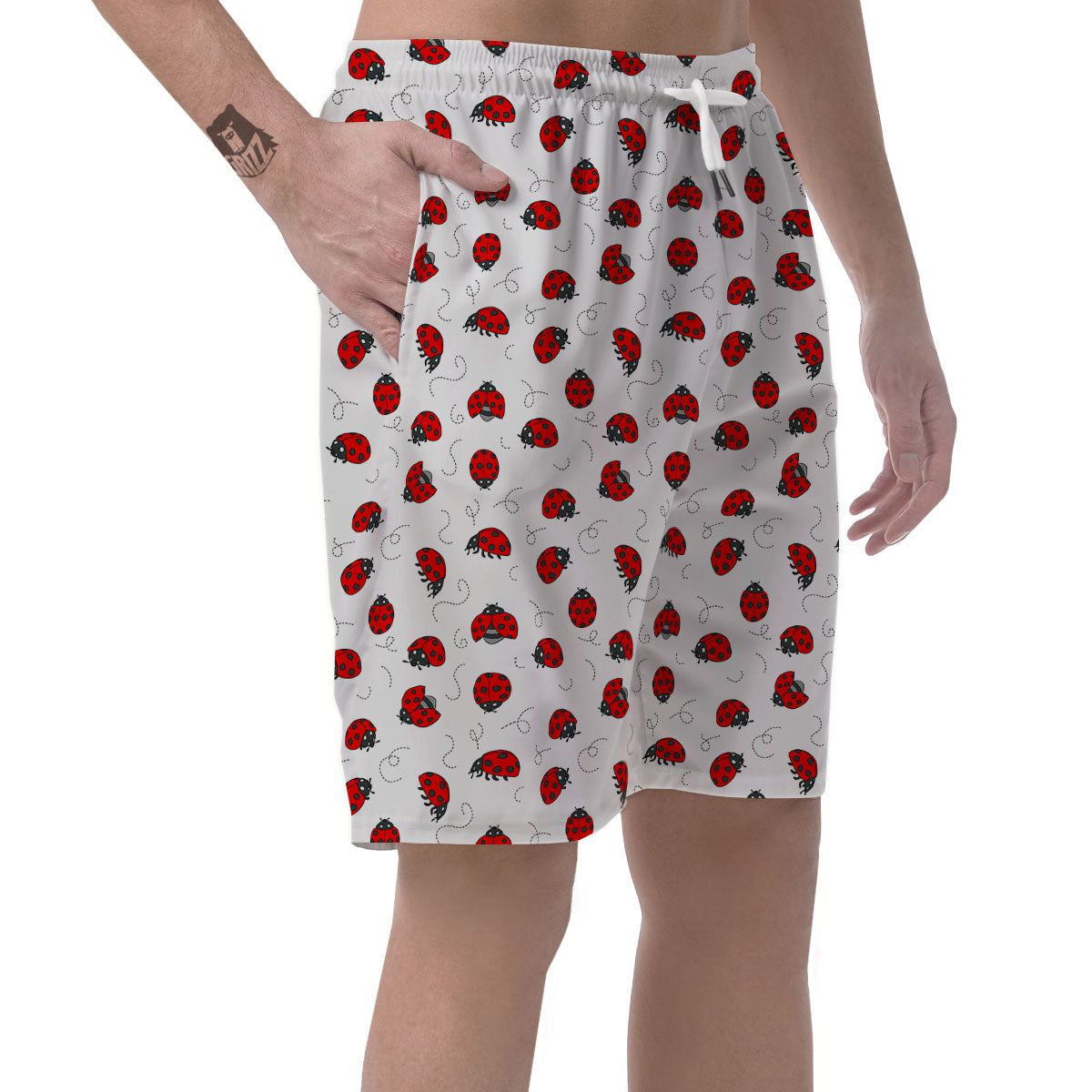Ladybird Cartoon Print Pattern Men's Shorts-grizzshop