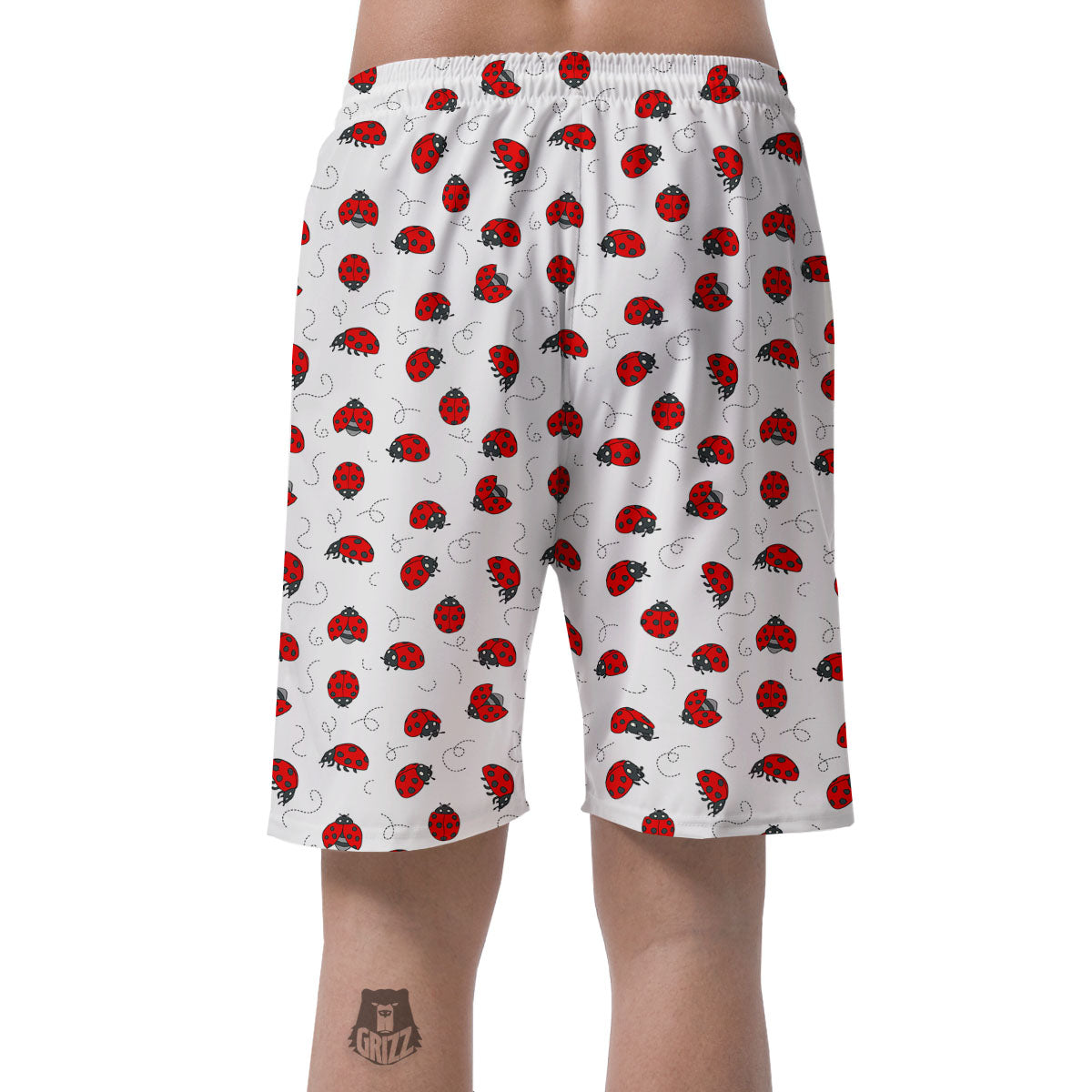 Ladybird Cartoon Print Pattern Men's Shorts-grizzshop