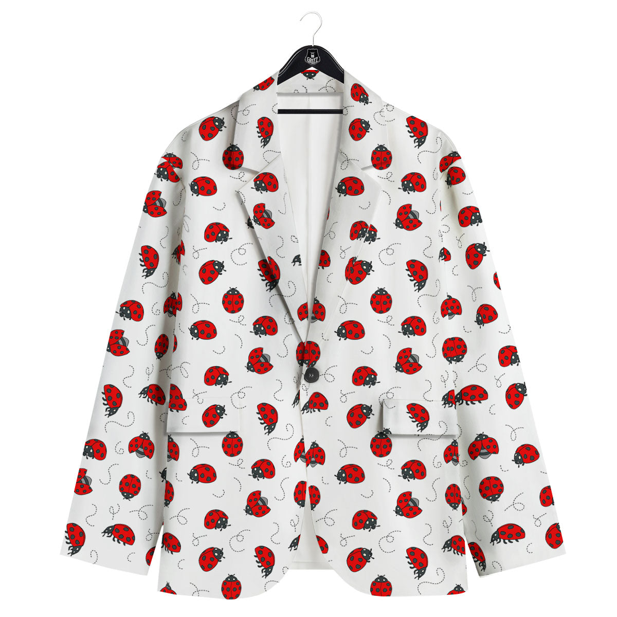 Ladybird Cartoon Print Pattern Men's Sport Coat-grizzshop