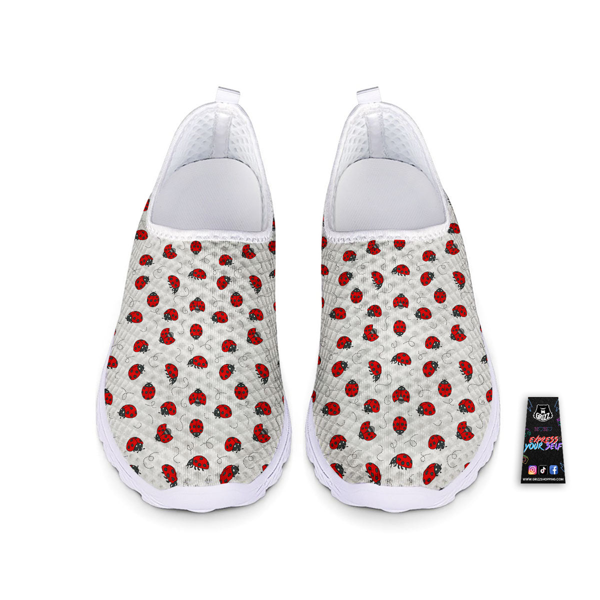 Ladybird Cartoon Print Pattern Nurse Shoes-grizzshop