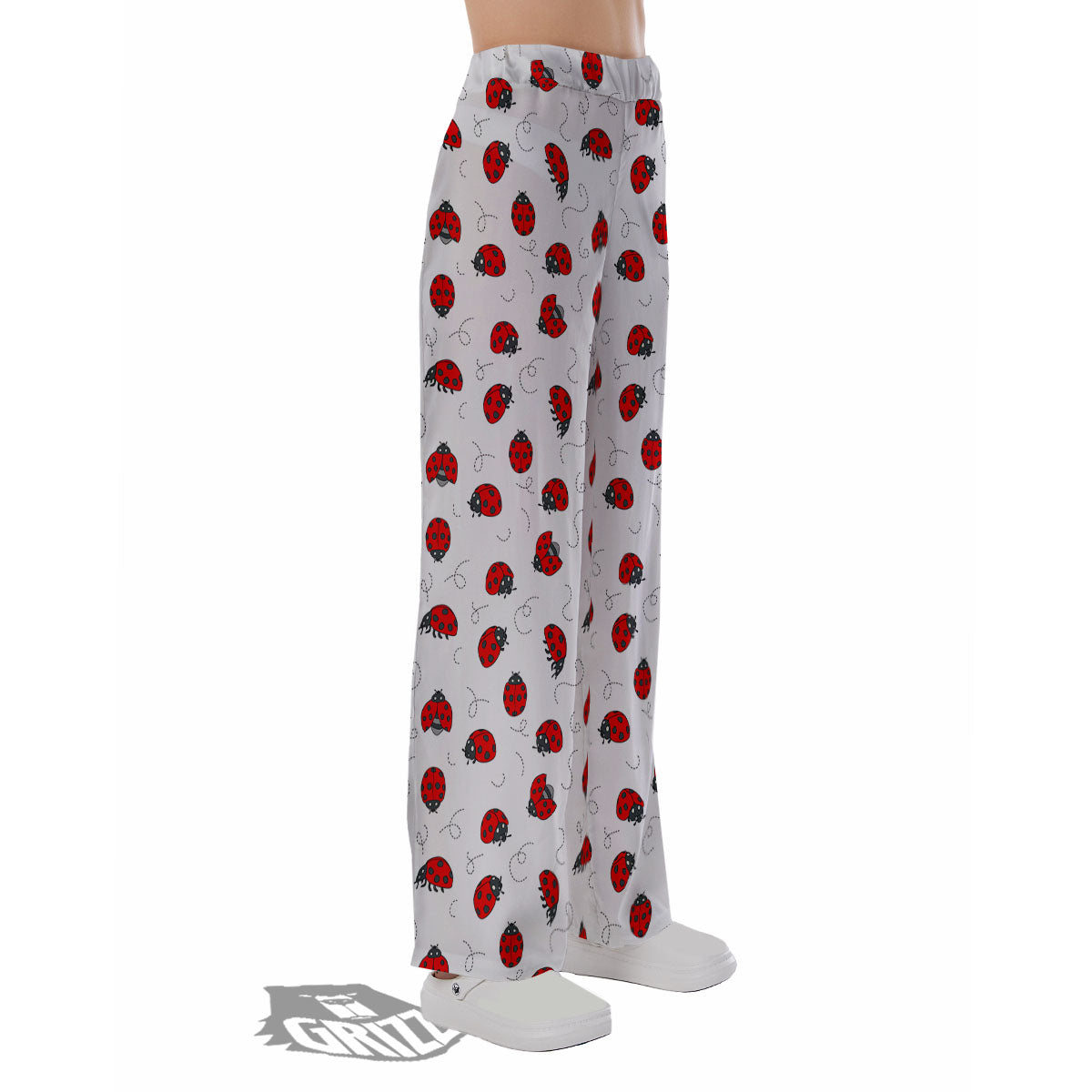 Ladybird Cartoon Print Pattern Pajama Pants-grizzshop