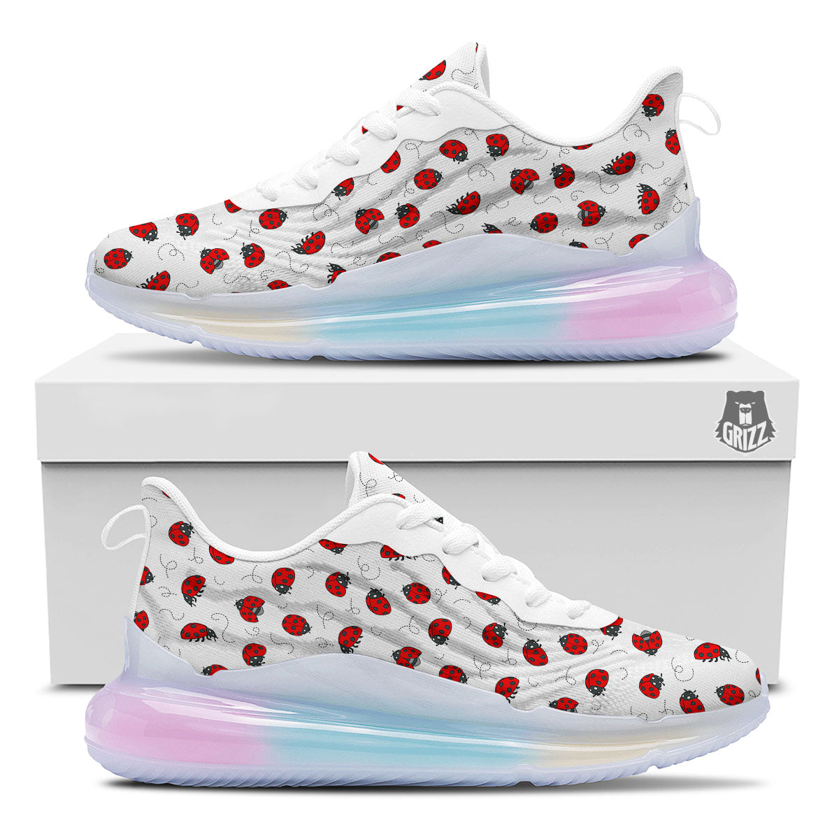 Ladybird Cartoon Print Pattern Running Sneakers-grizzshop