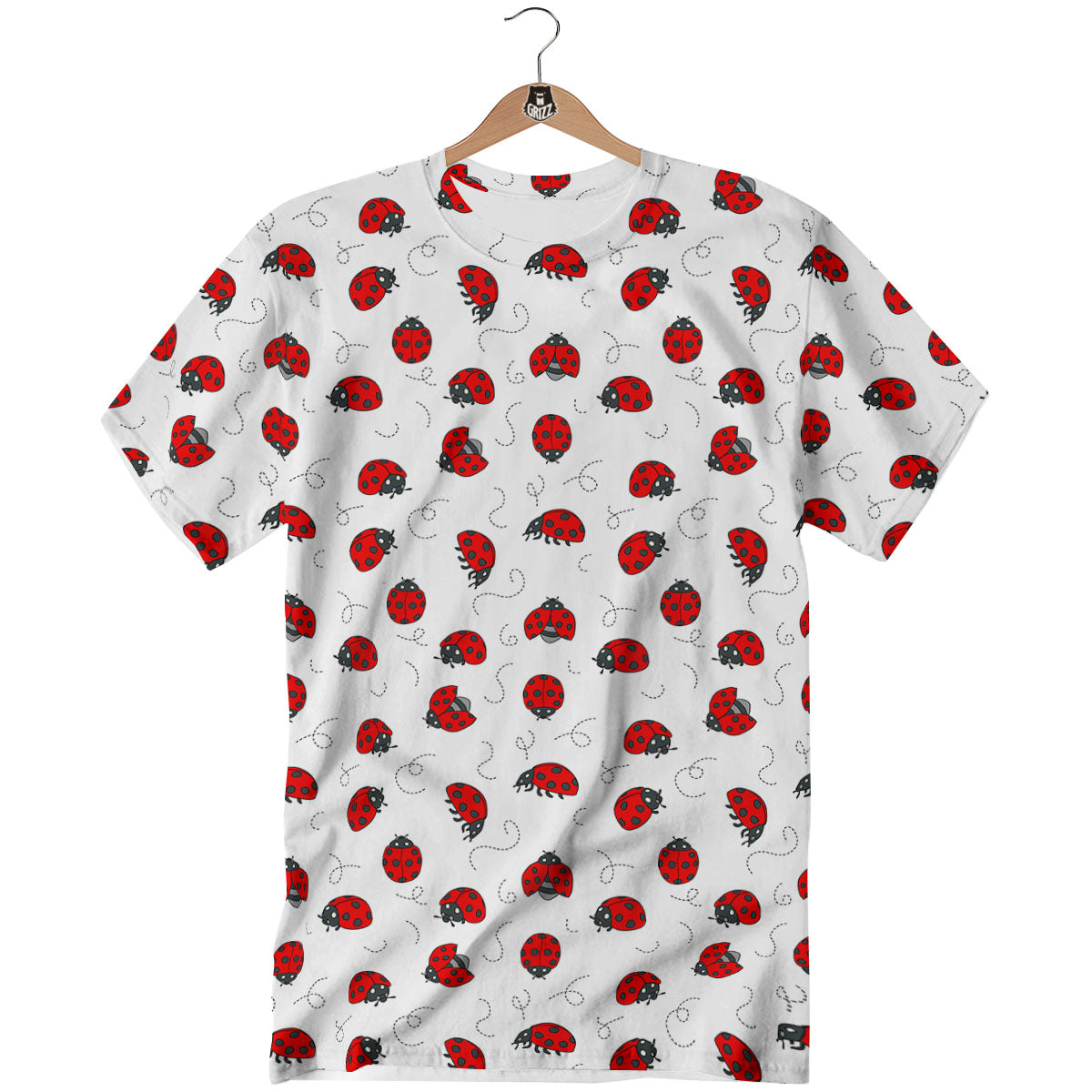 Ladybird Cartoon Print Pattern T-Shirt-grizzshop