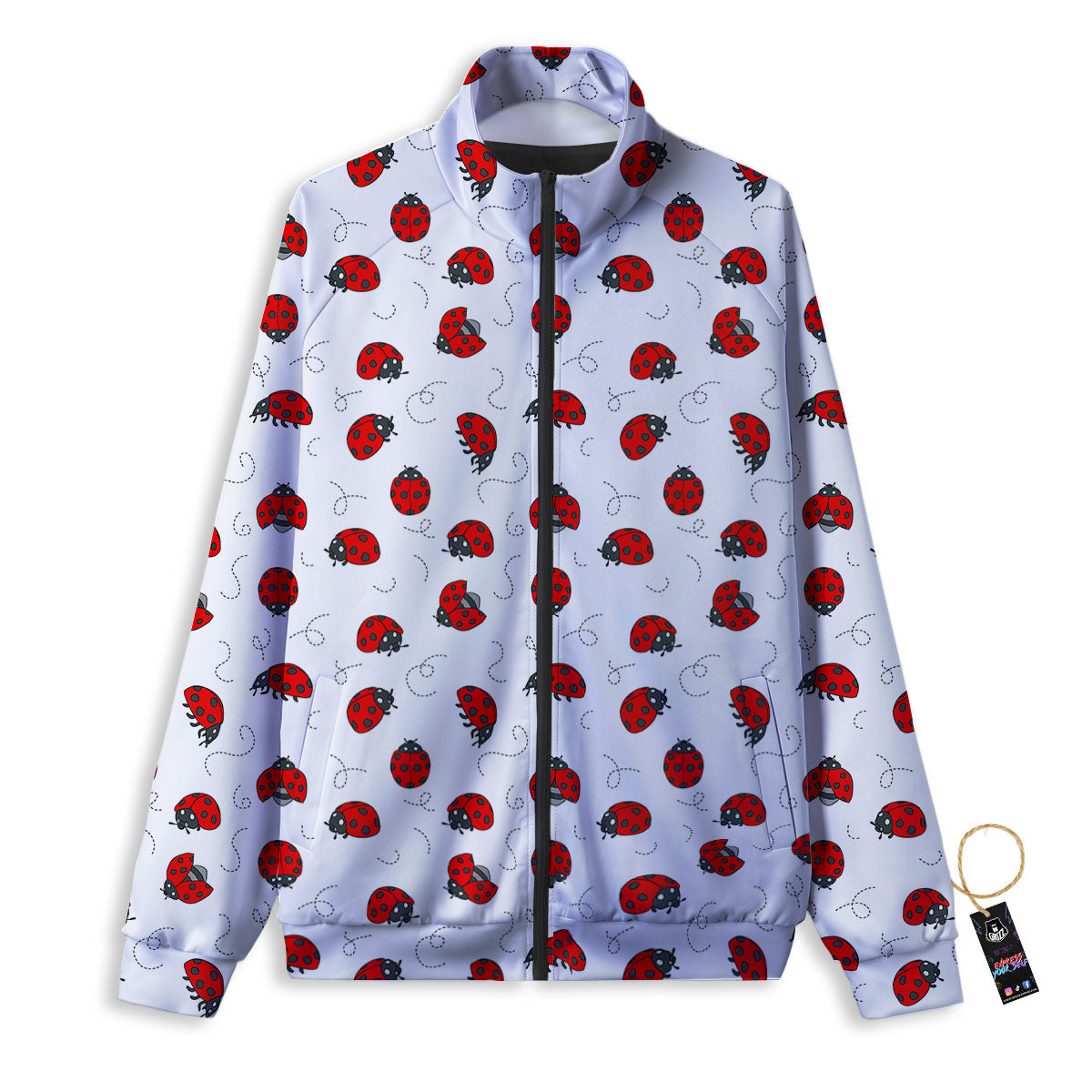 Ladybird Cartoon Print Pattern Track Jacket-grizzshop