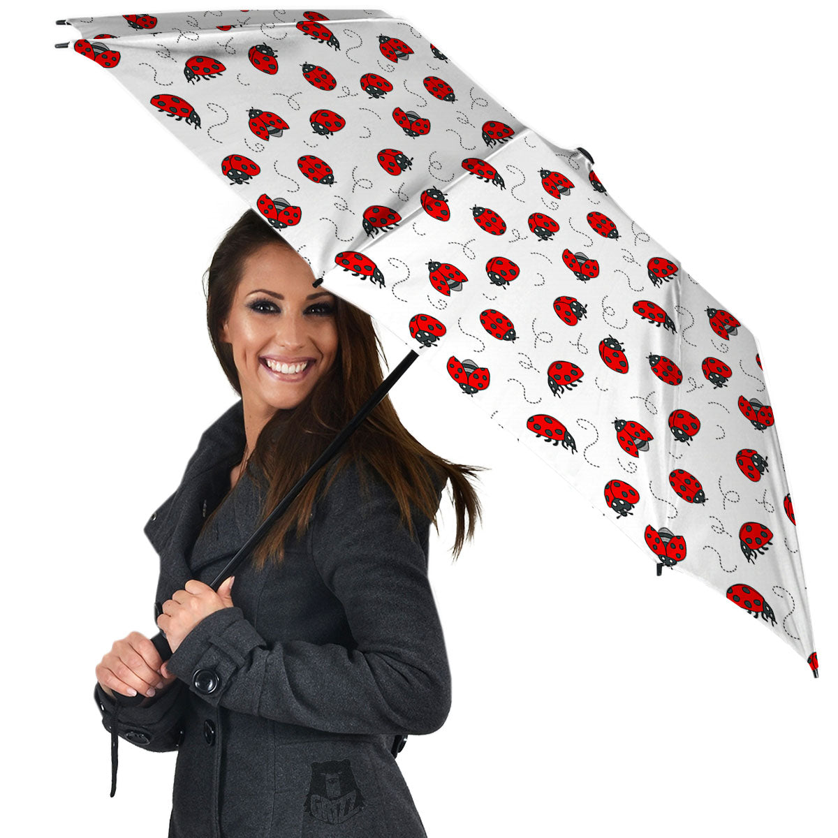 Ladybird Cartoon Print Pattern Umbrella-grizzshop