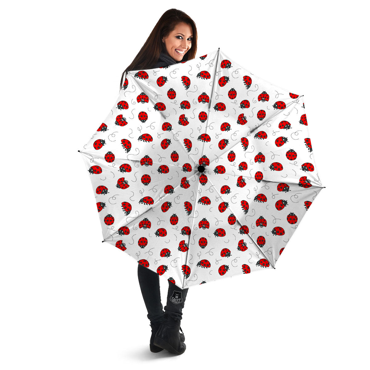 Ladybird Cartoon Print Pattern Umbrella-grizzshop