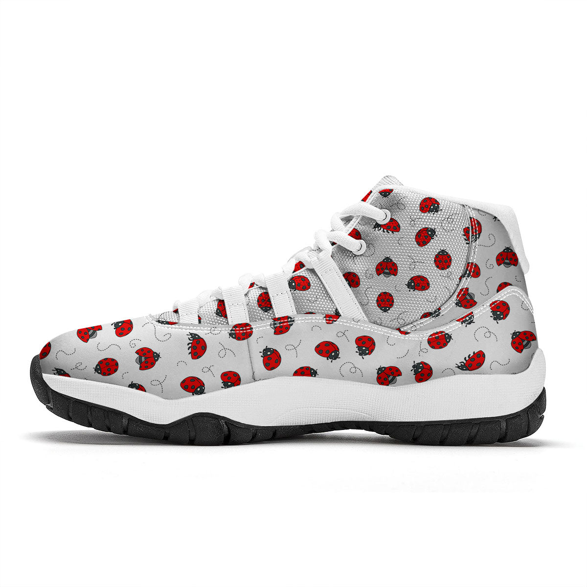 Ladybird Cartoon Print Pattern White Bball Shoes-grizzshop