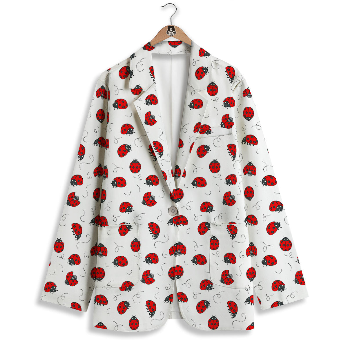 Ladybird Cartoon Print Pattern Women's Blazer-grizzshop