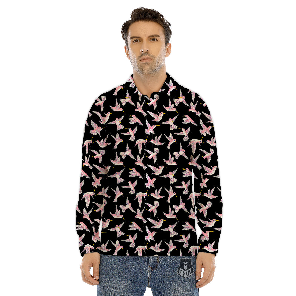 Ladybird Cute Print Pattern Men's Dress Shirts-grizzshop