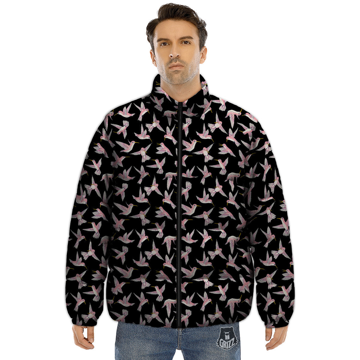 Ladybird Cute Print Pattern Puffer Jacket-grizzshop