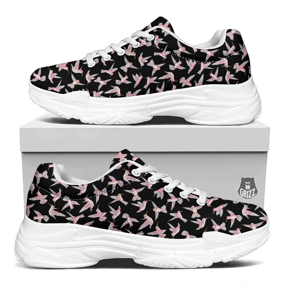 Ladybird Cute Print Pattern White Chunky Shoes-grizzshop