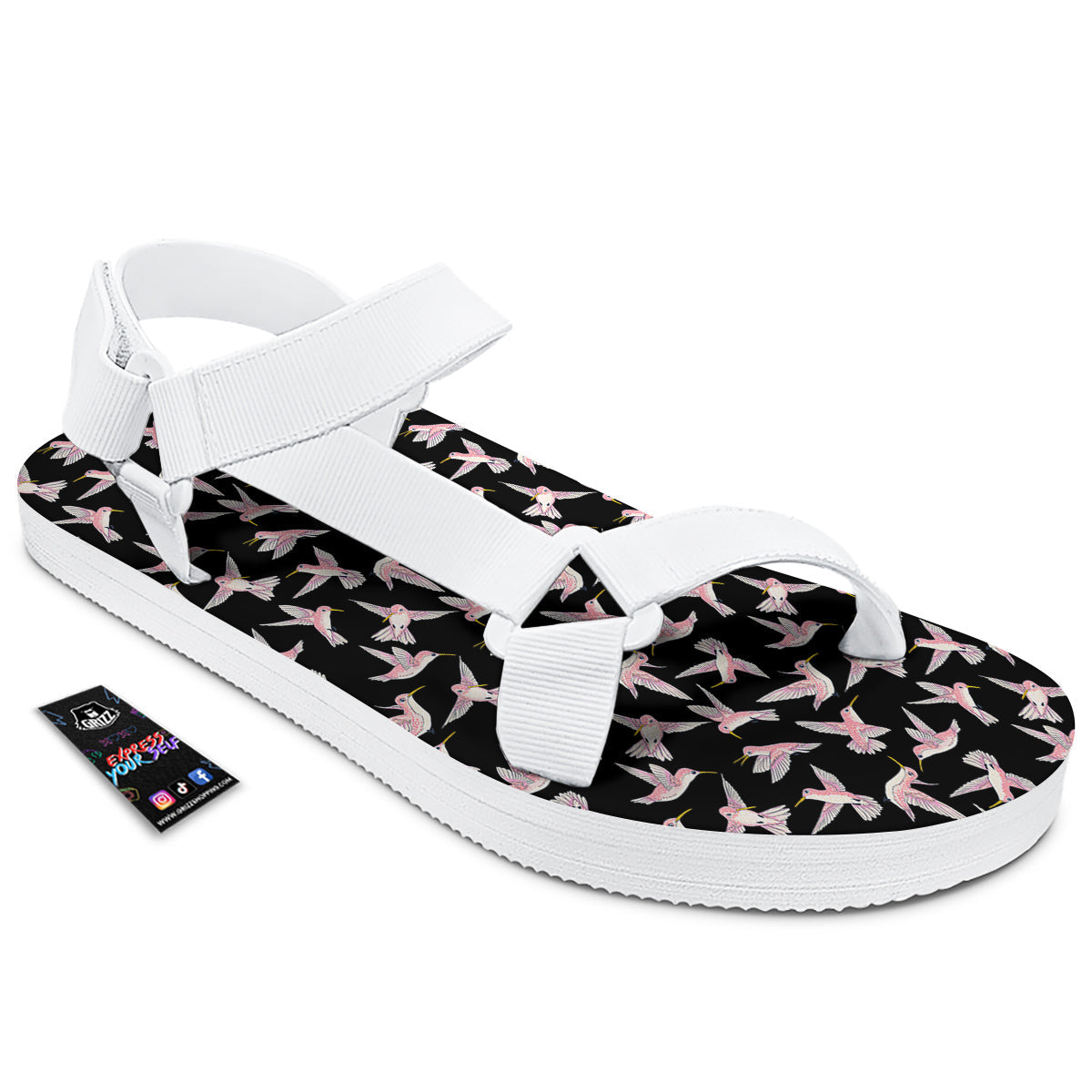 Ladybird Cute Print Pattern White Open Toe Sandals-grizzshop
