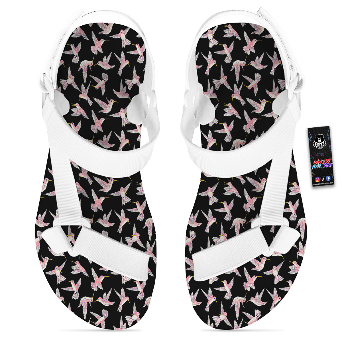 Ladybird Cute Print Pattern White Open Toe Sandals-grizzshop