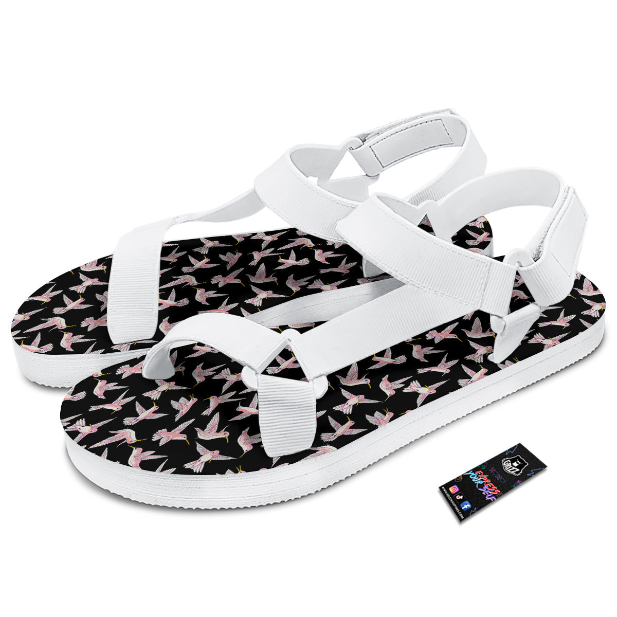 Ladybird Cute Print Pattern White Open Toe Sandals-grizzshop