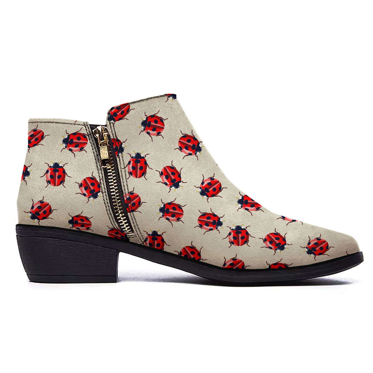 Ladybird Little Print Pattern Ankle Boots-grizzshop