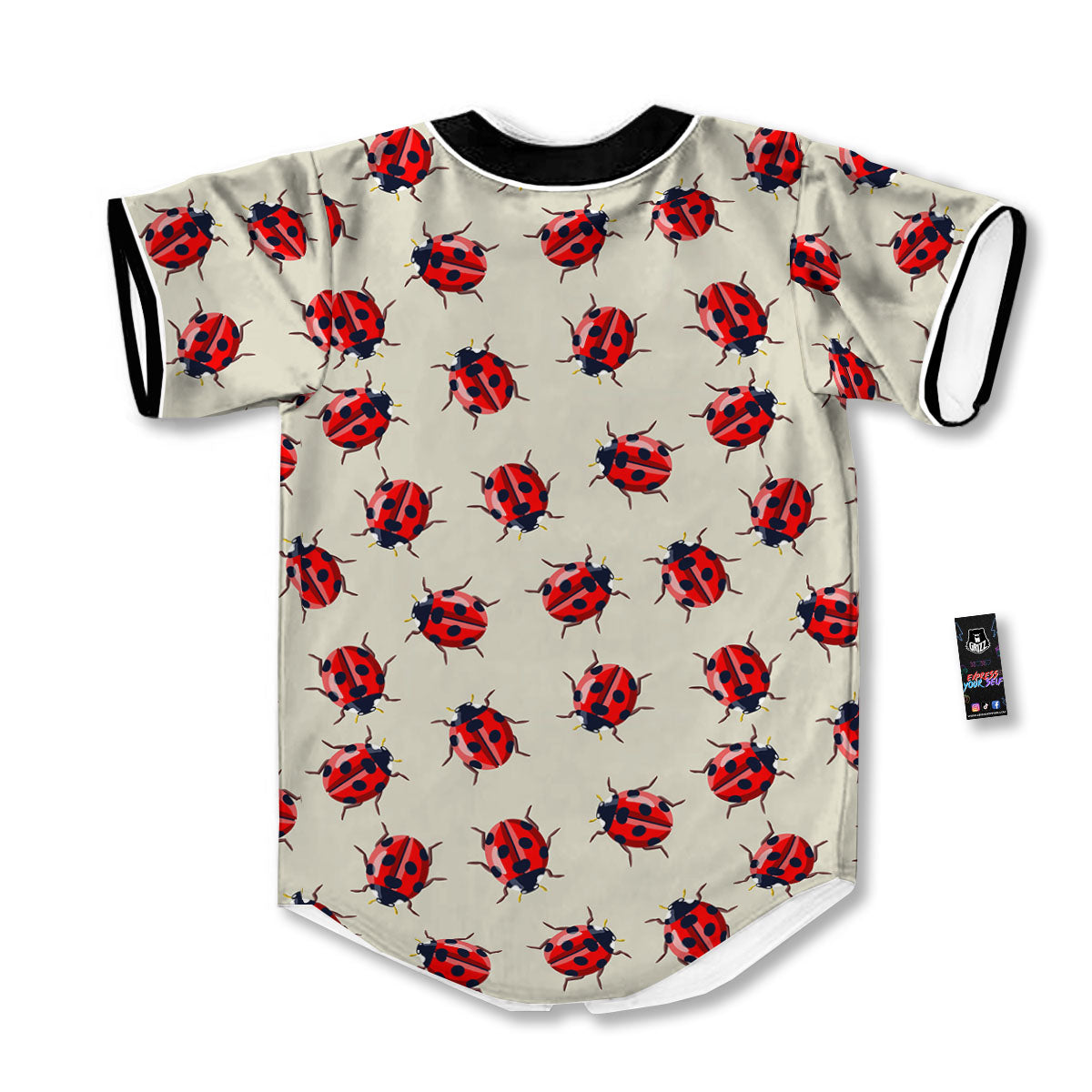 Ladybird Little Print Pattern Baseball Jersey-grizzshop
