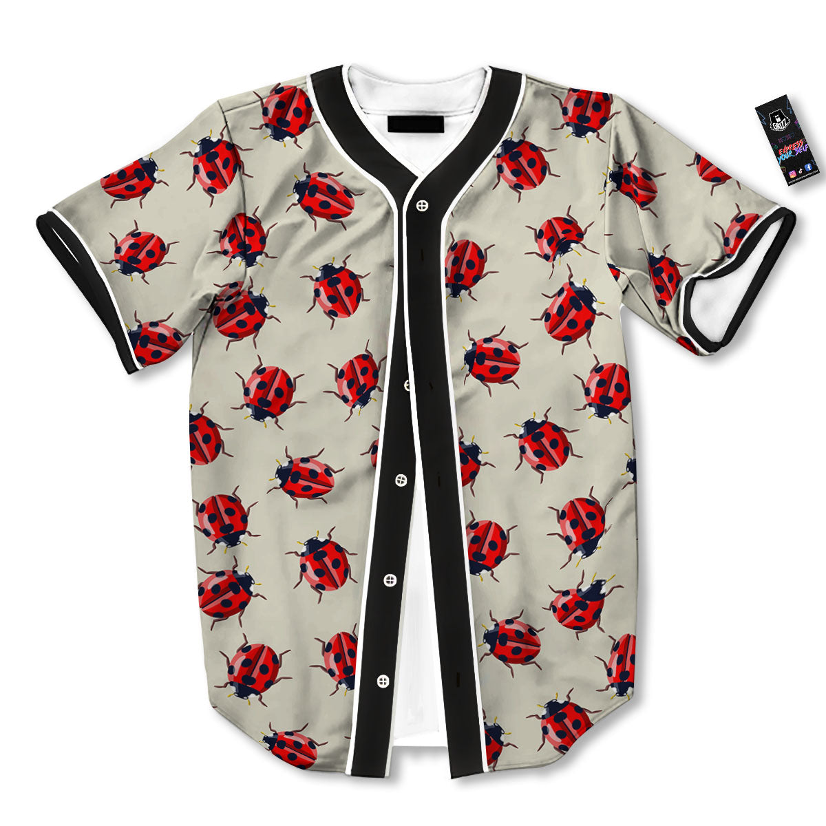 Ladybird Little Print Pattern Baseball Jersey-grizzshop