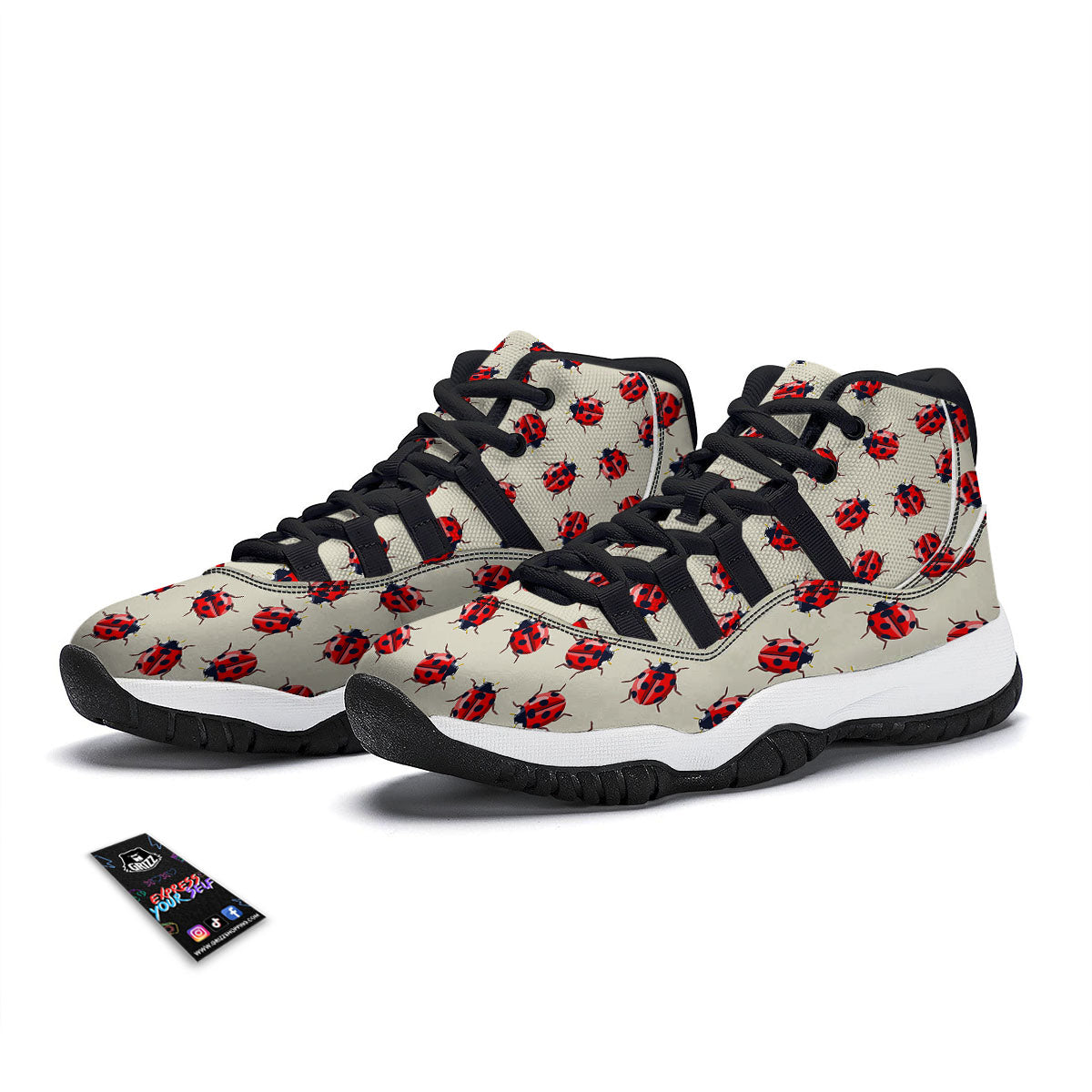 Ladybird Little Print Pattern Black Bball Shoes-grizzshop