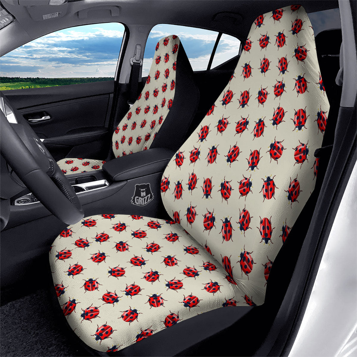 Ladybird Little Print Pattern Car Seat Covers-grizzshop