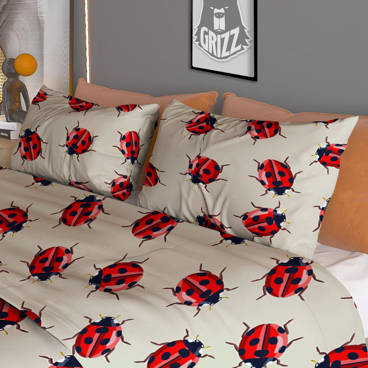 Ladybird Little Print Pattern Duvet Cover Bedding Set