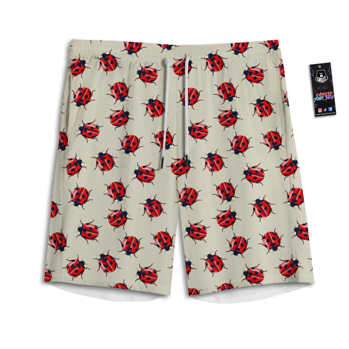 Ladybird Little Print Pattern Men's Athletic Shorts