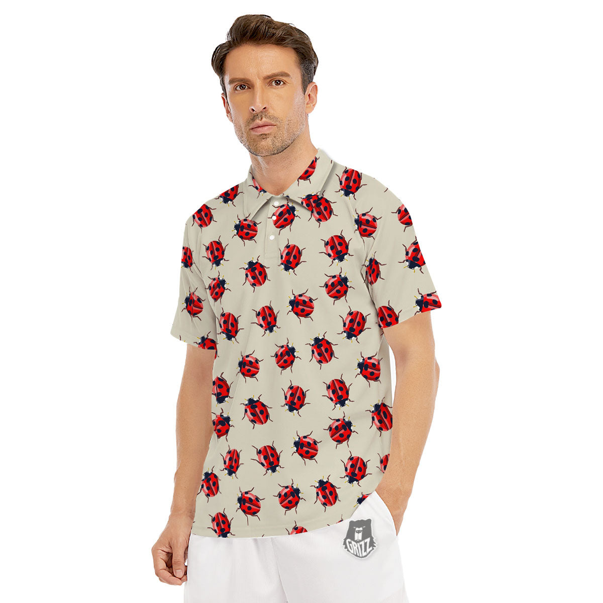 Ladybird Little Print Pattern Men's Golf Shirts-grizzshop