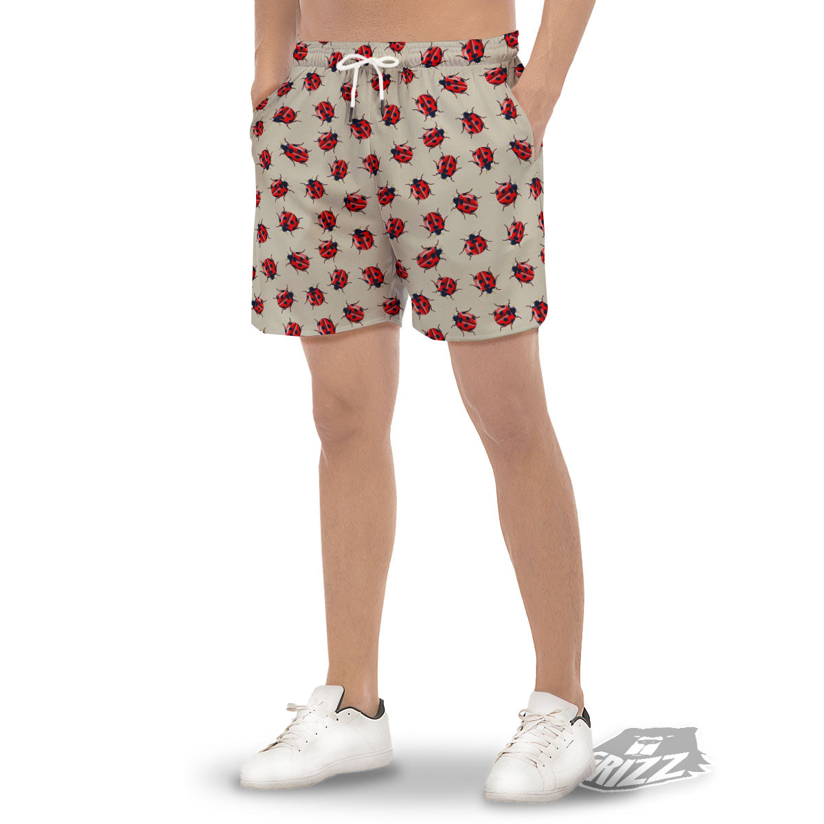 Ladybird Little Print Pattern Men's Gym Shorts-grizzshop