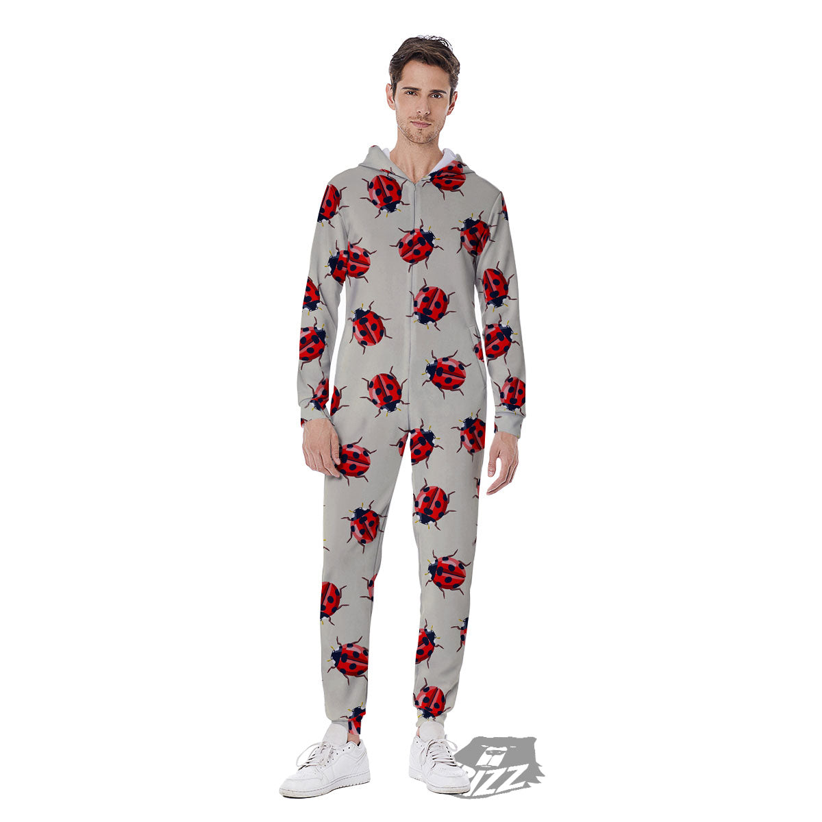 Ladybird Little Print Pattern Men's Jumpsuit-grizzshop