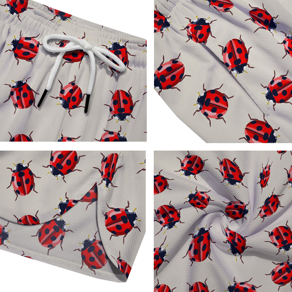 Ladybird Little Print Pattern Men's Running Shorts-grizzshop