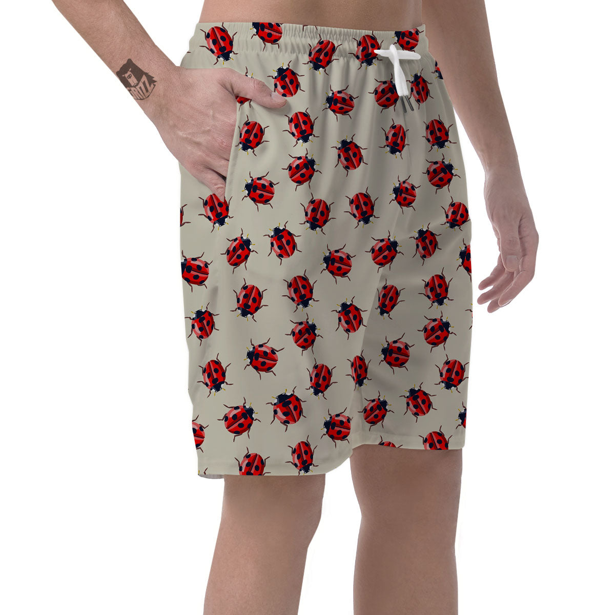 Ladybird Little Print Pattern Men's Shorts-grizzshop