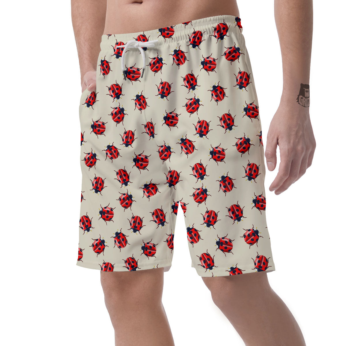 Ladybird Little Print Pattern Men's Shorts-grizzshop
