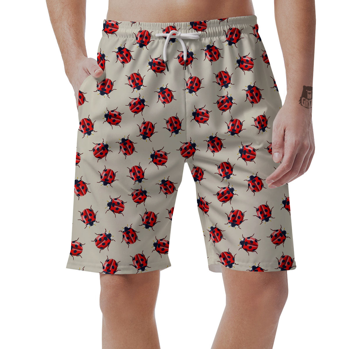 Ladybird Little Print Pattern Men's Shorts-grizzshop