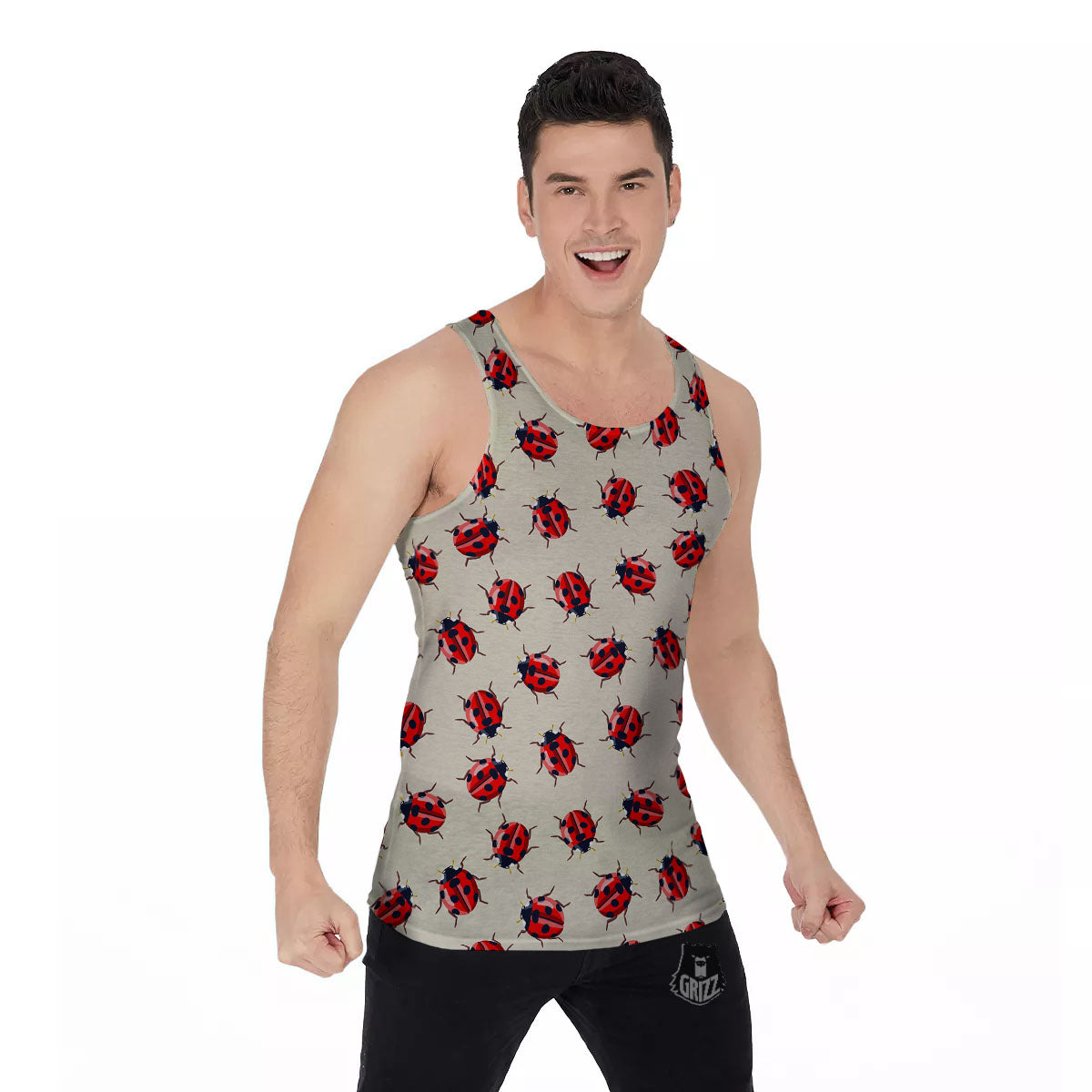 Ladybird Little Print Pattern Men's Tank Top-grizzshop