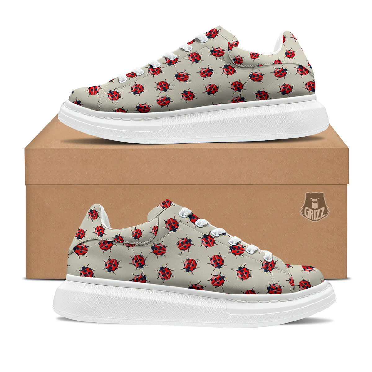 Ladybird Little Print Pattern Platform Shoes-grizzshop