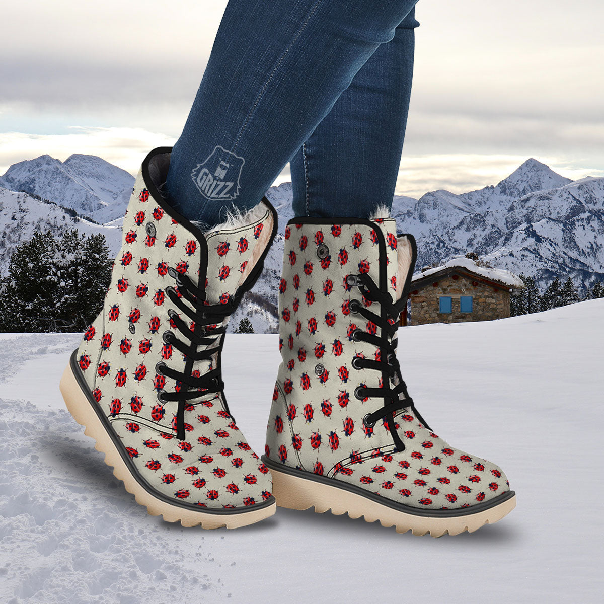 Ladybird Little Print Pattern Snow Boots-grizzshop