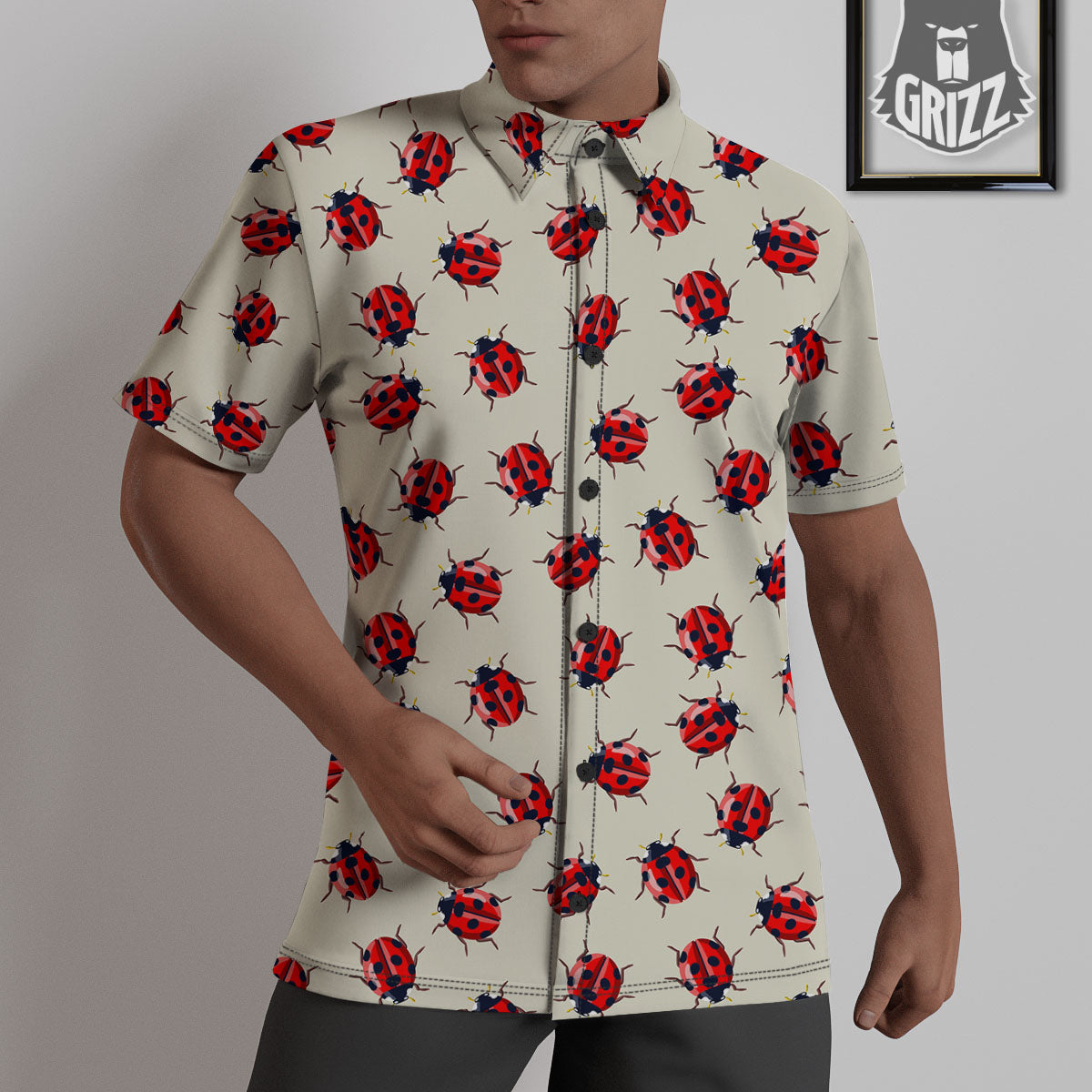 Ladybird Little Print Pattern Untucked Shirts-grizzshop