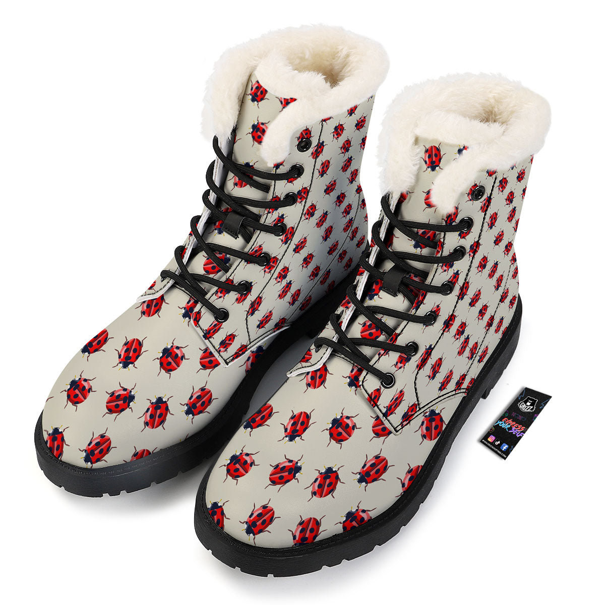 Ladybird Little Print Pattern Winter Boots-grizzshop