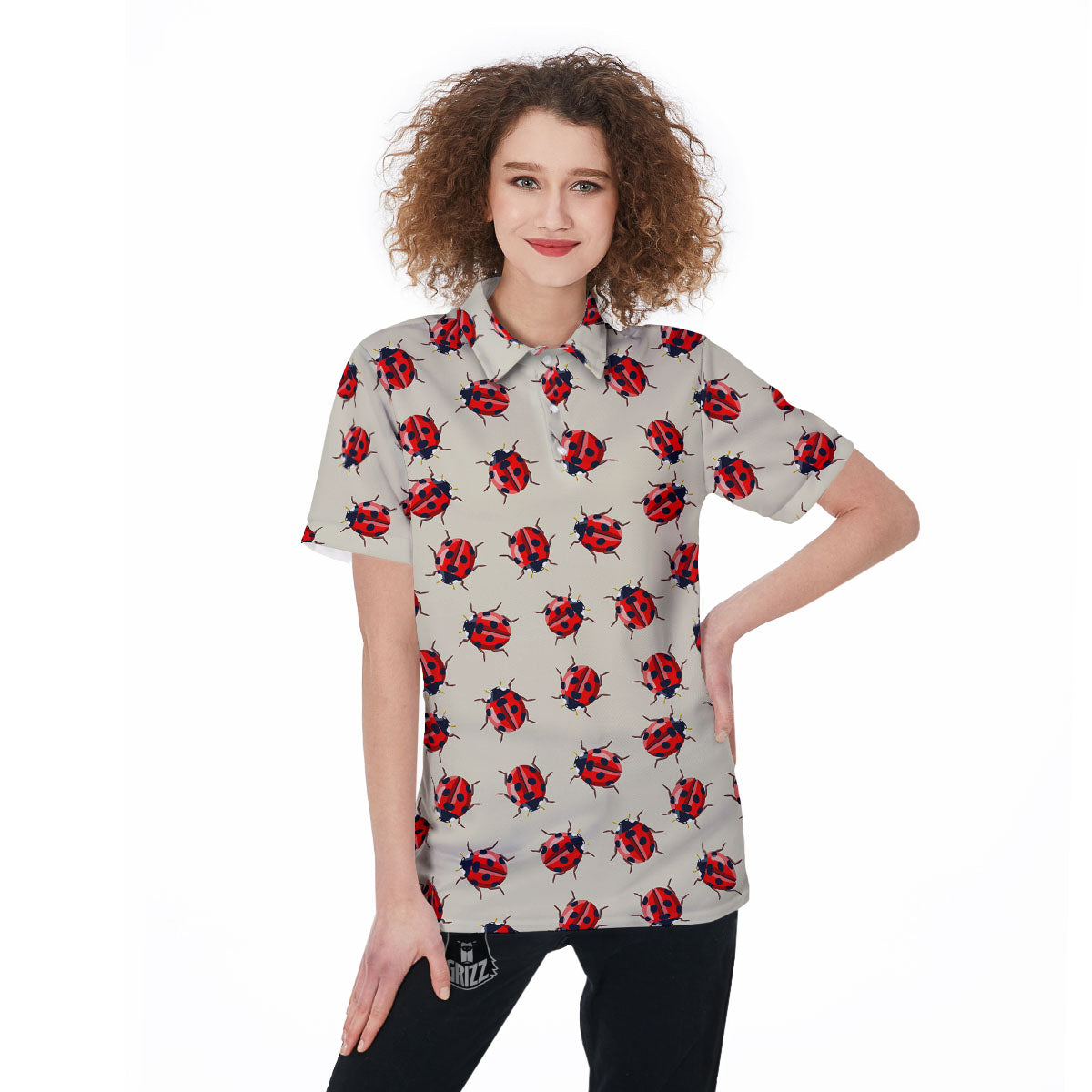 Ladybird Little Print Pattern Women's Golf Shirts-grizzshop