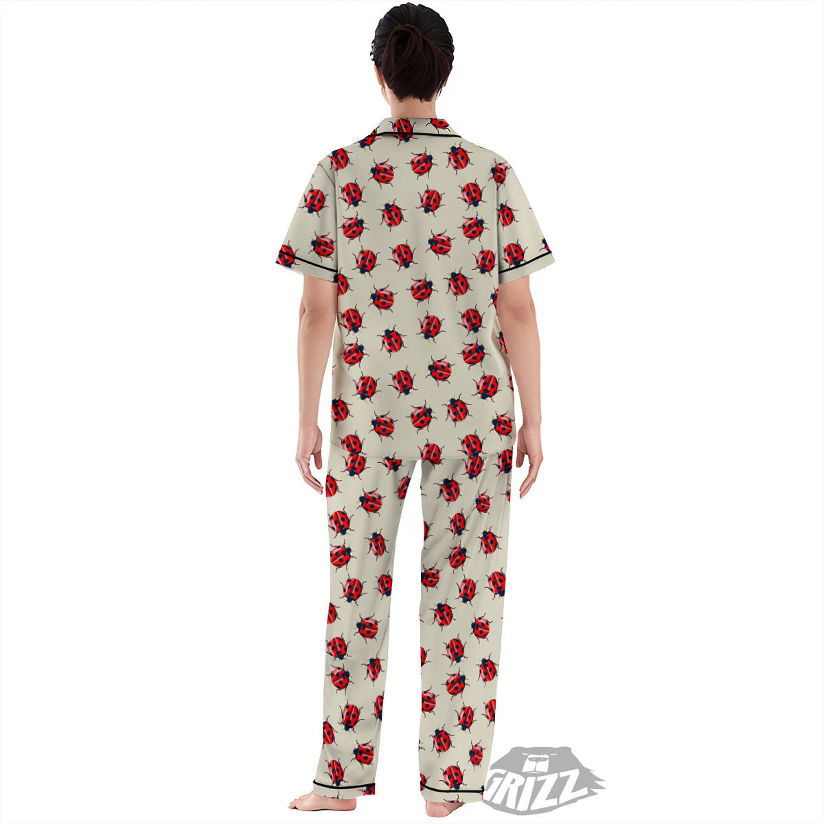 Ladybird Little Print Pattern Women's Pajamas Set-grizzshop