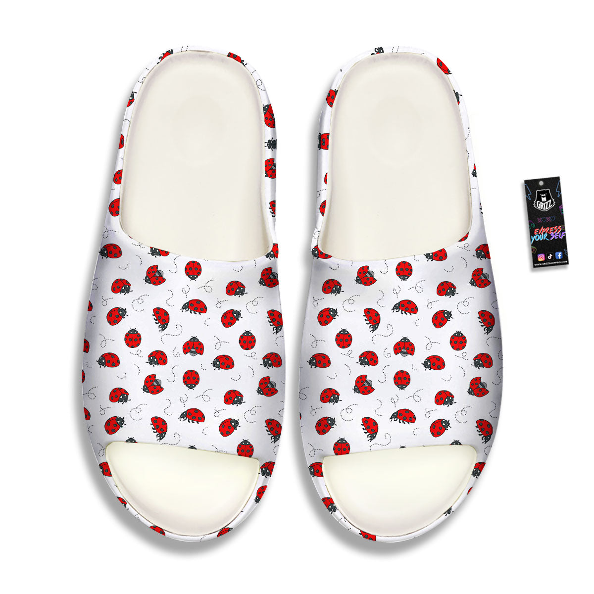 Ladybird Cartoon Print Pattern Sandals-grizzshop